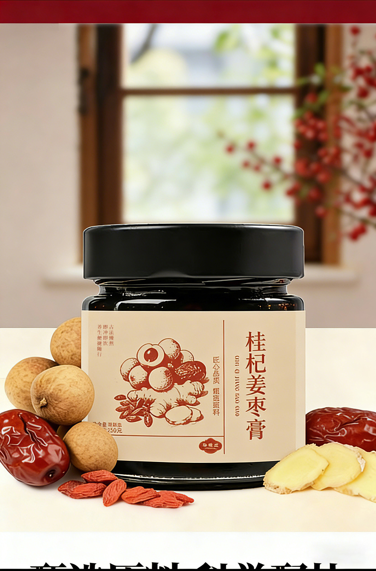 Gui Qi Jiang Zao Herbal Paste 220g Longan Red Date Ginger Goji Paste Traditional TCM Wellness Spread key features