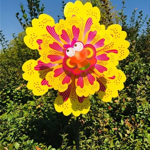 Double-layer color flower butterfly bee Dragonfly traditional windmill toy scenic park stall wholesale advertising real estate