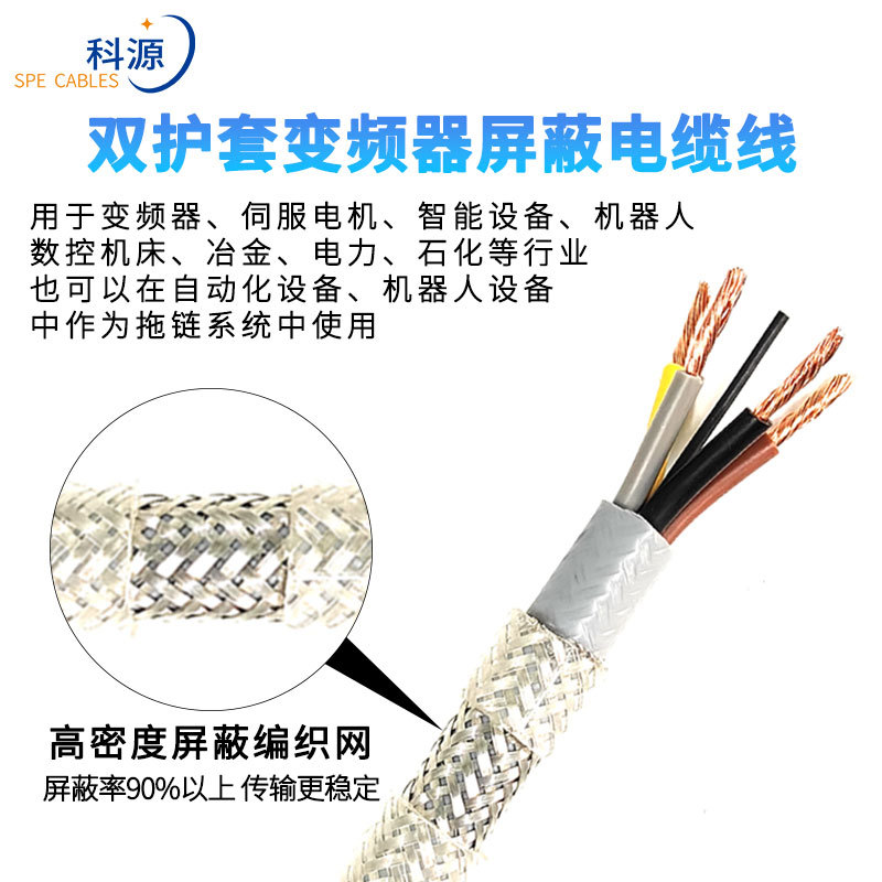 透明PVC护套SERVO 2YSLCY-JB 2-50芯0.3-240平编织屏蔽工业电缆