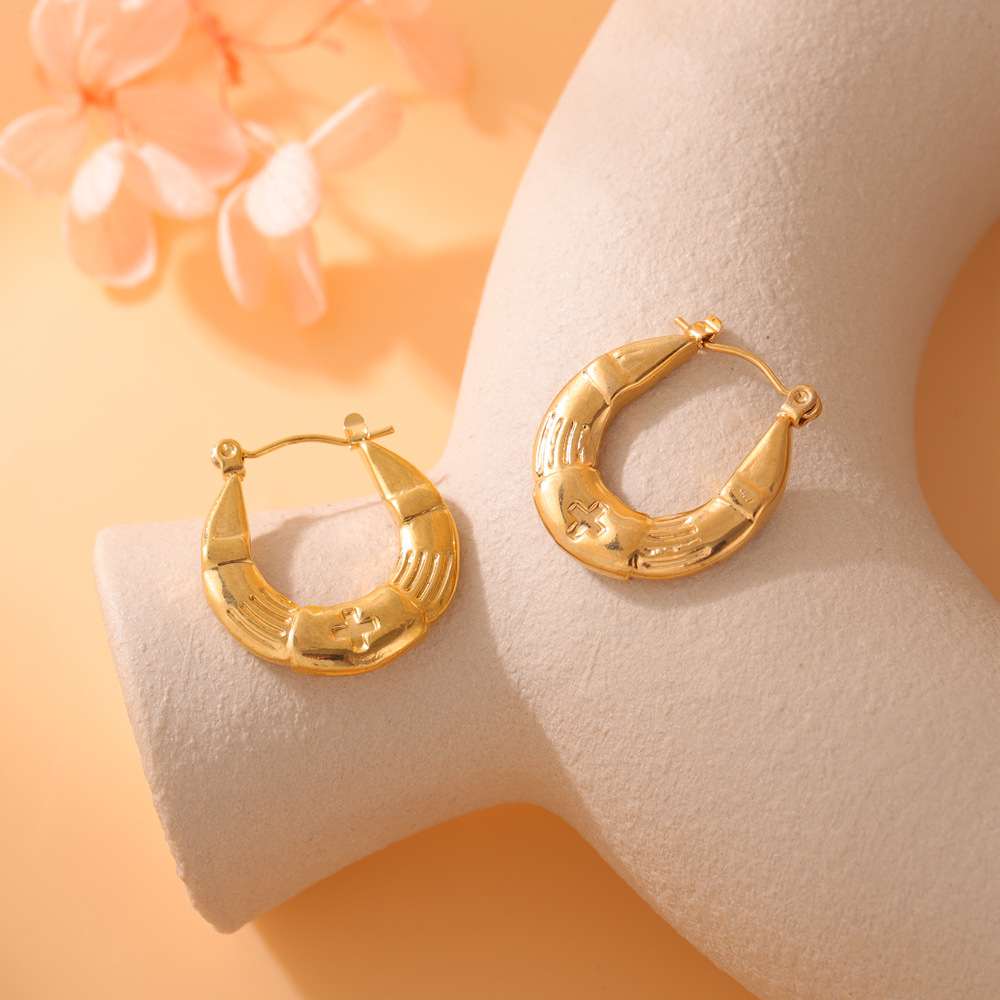 Pendientes de acero inoxidable estilo europeo, minimalista y ligero