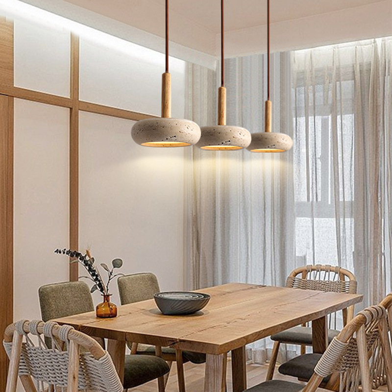 Dormitorio cabezal de la cama en la casa tronco porche estilo japonés viento viento viento vivienda diseñador de lámpara nórdica pequeña comida vertical