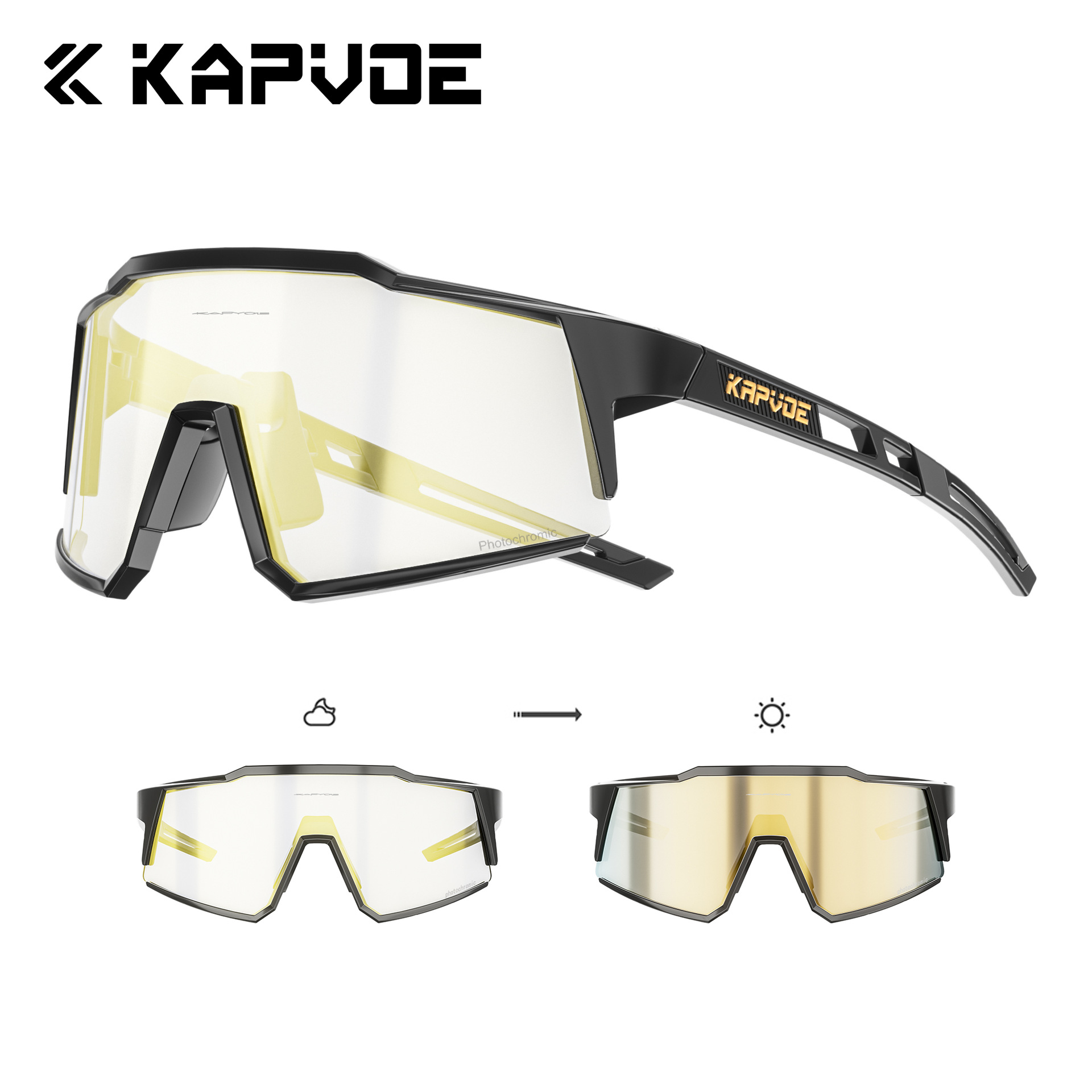 Gafas Fotocromáticas de Ciclismo con Recubrimiento de TR90, Fotocromático, para Ciclismo de Carretera y Montaña