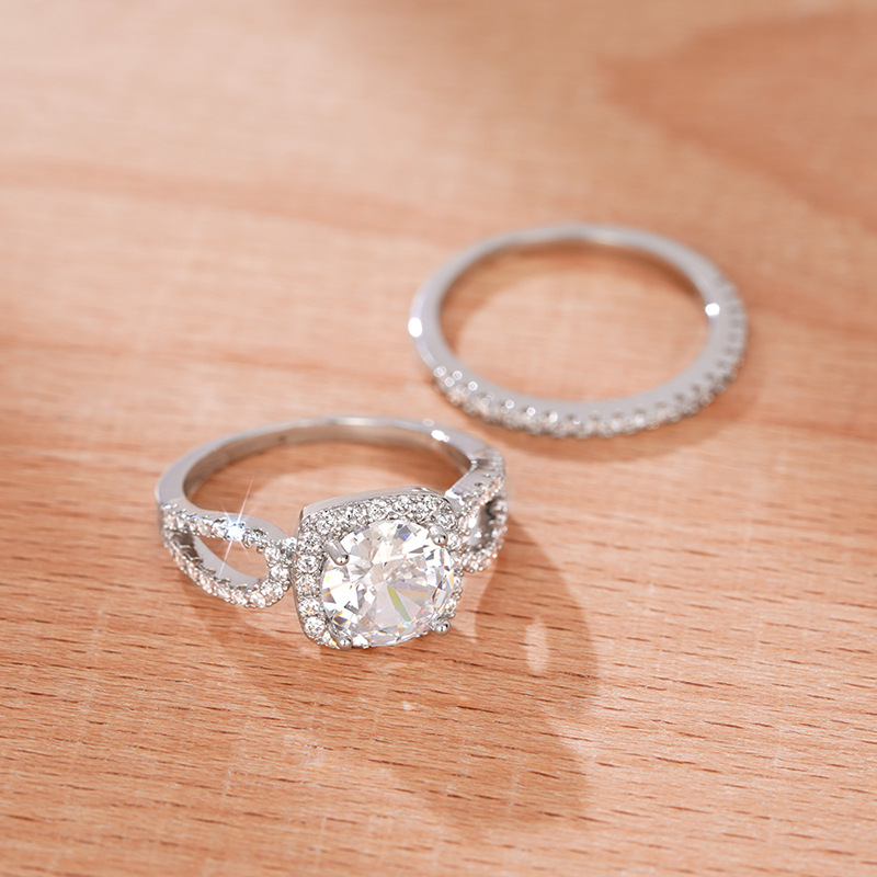 Unisex women's diamond-studded fashion elegant geometric ring fashion temperament wedding jewelry_voghion.com