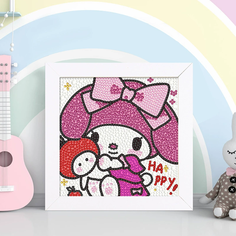 Даймонд-пейнтинг (Sanrio) Kuromi и смешанные мультфильмы, 17×17 см, полный страз DIY набор, детское рукоделие