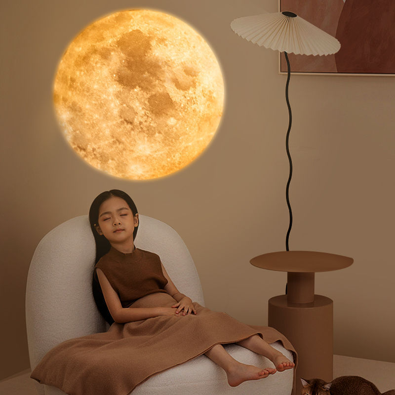 LED月球小夜灯地球投影灯卧室台灯少女创意床头拍照氛围儿童夜灯|undefined