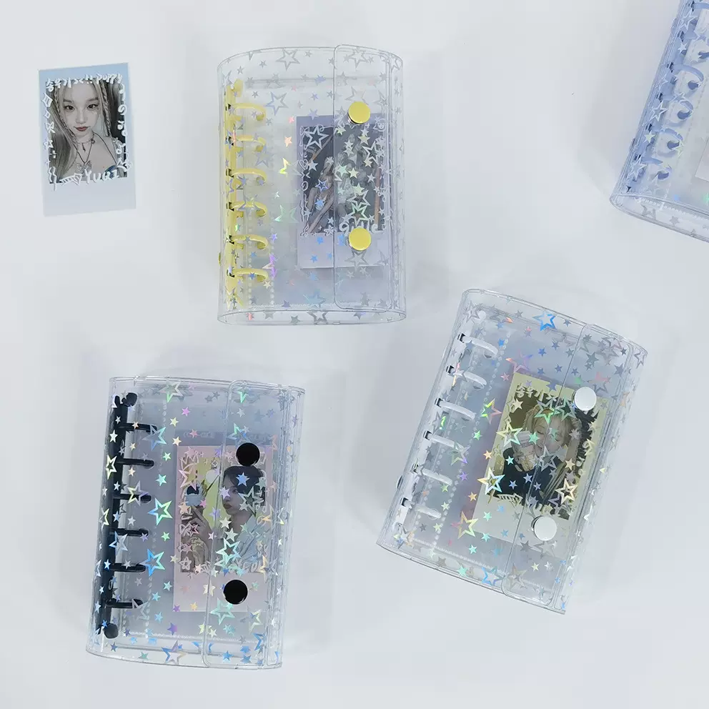 6孔pvc活页本双扣外壳手帐本子a7笔记本随身口袋本情侣追星相册