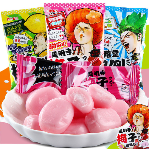 Japanese imported snack RIBON Ritsuko Early Girl Ultra Sour Zest Lemon Sugar Mint Nongou Filled Soft Candies