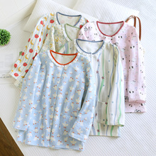 空气棉单件上衣纯棉空气层睡衣女秋冬加厚夹棉长袖保暖家居服宽松