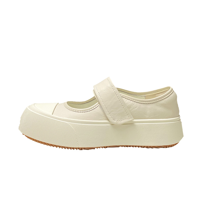 French Mary Jane 2024 Spring New Ugly Cute Big Toe Velcro Thick Sole Single Shoes_voghion.com