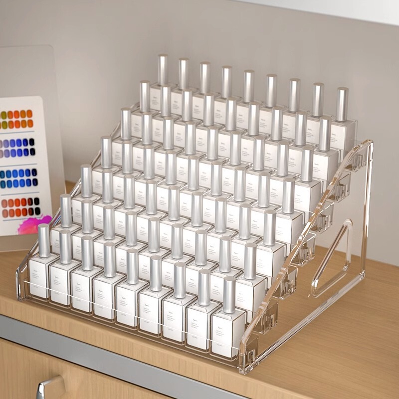 多層マニキュア展示棚階段プラスチック透明ネイルアート専用マニキュア収納棚化粧品棚|undefined