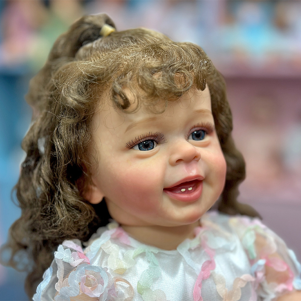 Puede ser suave juguetes de venta caliente en stock muñeca cruda lavable transfronteriza pesada 55CM muñeca de cabello largo de la niña