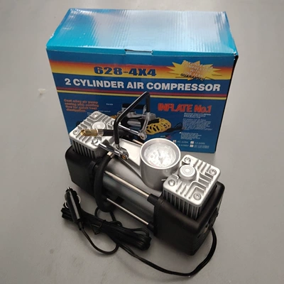 12v tire air pump, Hava nasosu - metal-handle-true-double-cylinder