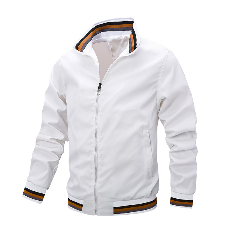 New casual spring and autumn sports solid color jacket men's_voghion.com