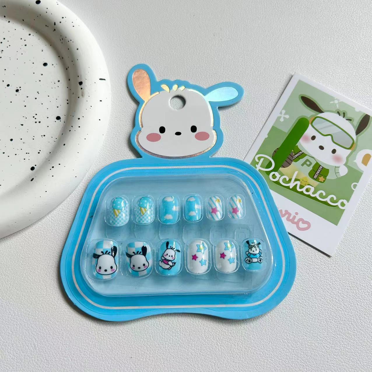 Niños estereoscópicos hechos a mano para usar uñas adorables pegatinas de uñas de dibujos animados para chicas juguetes