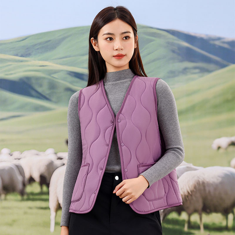 羊毛马甲秋季外搭女高级感保暖抗菌情侣款马夹背心女士马甲秋冬女|undefined