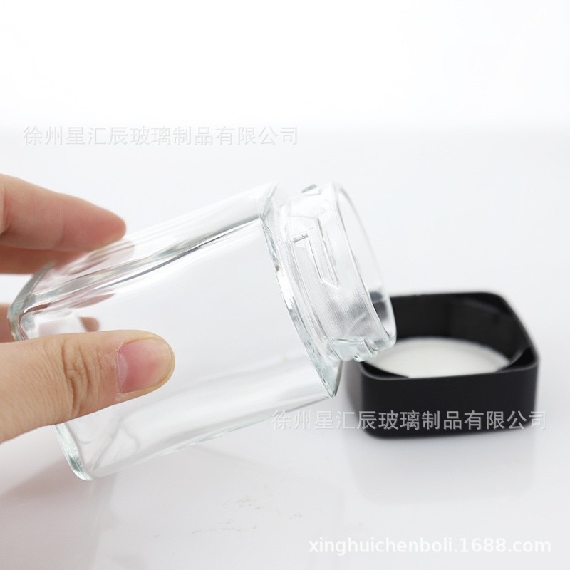 现货批发方形大麻玻璃瓶30ml60ml防儿童盖空瓶压旋盖保健品胶囊瓶