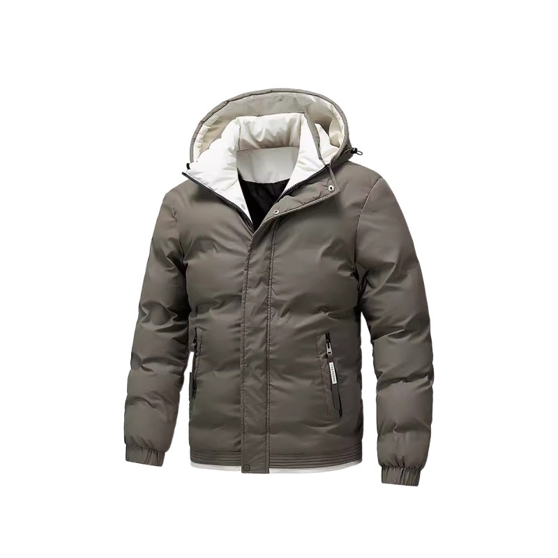 2024 nueva chaqueta de algodón de moda de color sólido de dos lana gruesa, cómoda y cálida