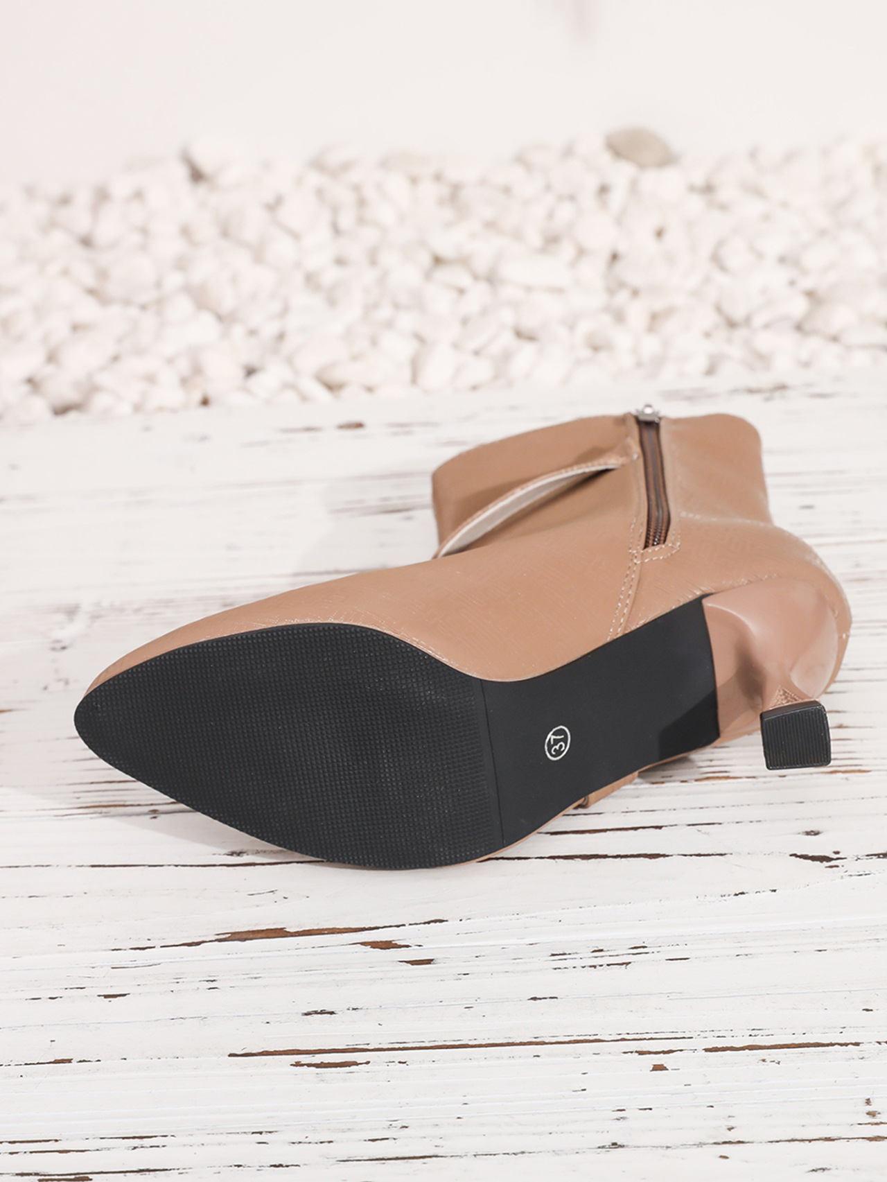 Elegant Women's Ankle Boots Mid Heel Side Zipper Pointed Toe_voghion.com