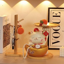 招财猫玄关摆件家居客厅鞋柜钥匙收纳装饰开业乔迁礼物工艺品摆设