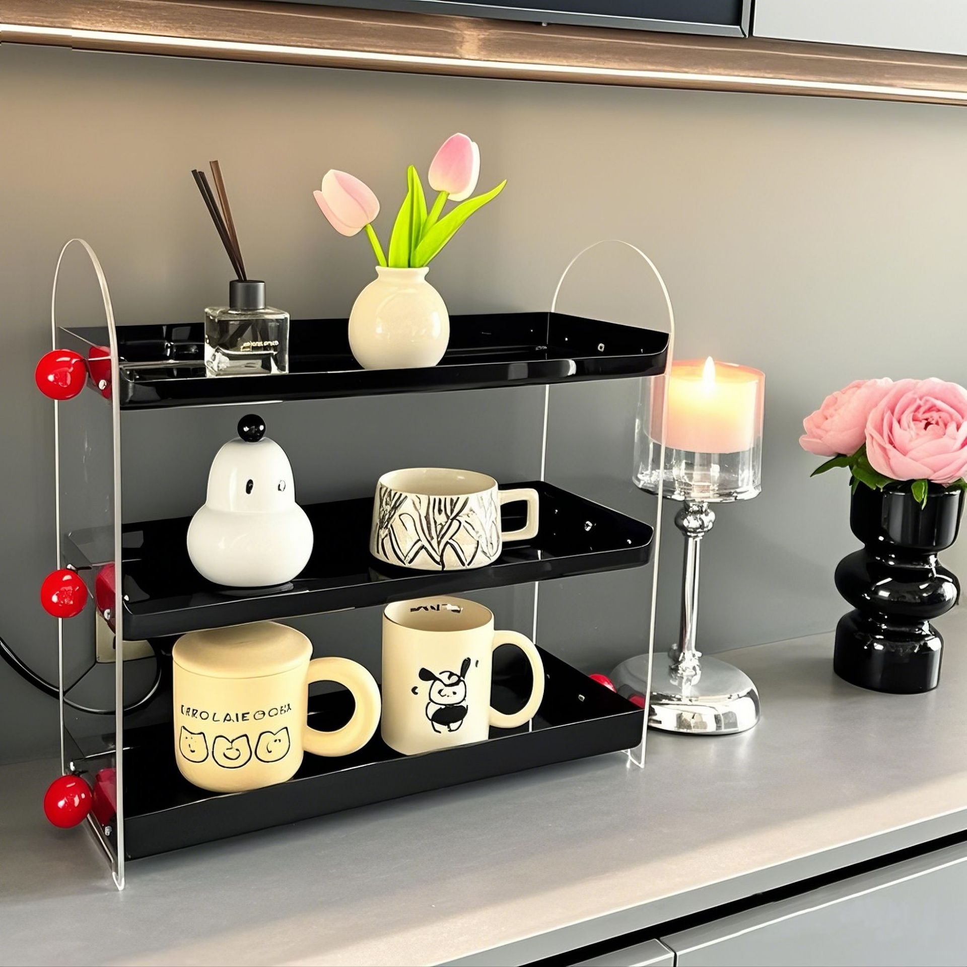 3겹[검정색]빨간색 공 6개, 길이 40*가로 15*높이 37cm