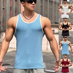 Muscle Fitness Brothers Summer New Fitness Vest Men's Top Outdoor Running Leisure Sports Sleeveless I-word