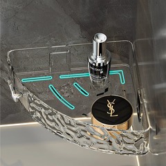 トイレの棚の軽い豪華な風の壁掛け式の穴を開けないトイレの棚の浴室は壁の上の三角の防湿棚を掛けます。