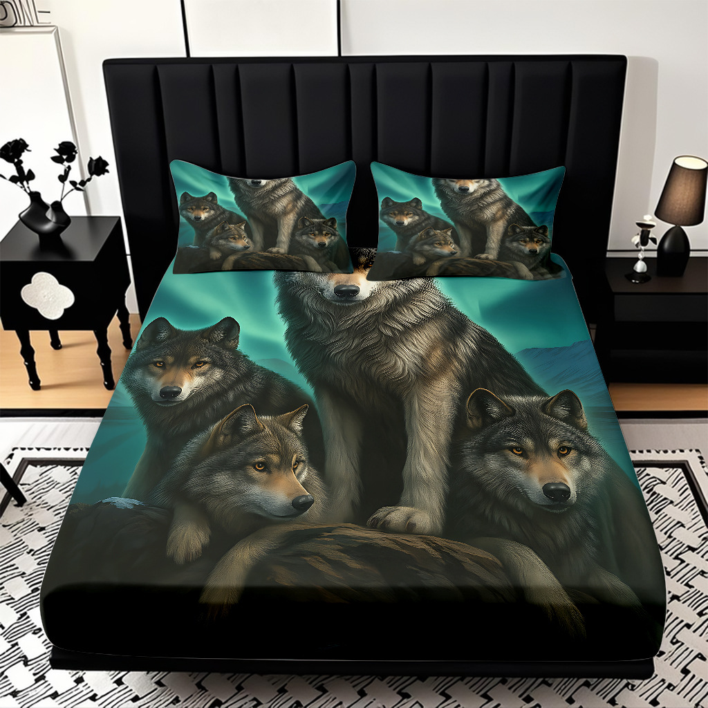 TEMU / JIT impresión digital 3D transfronteriza serie de wolf molido cama de cama de cama de cama para diseñar