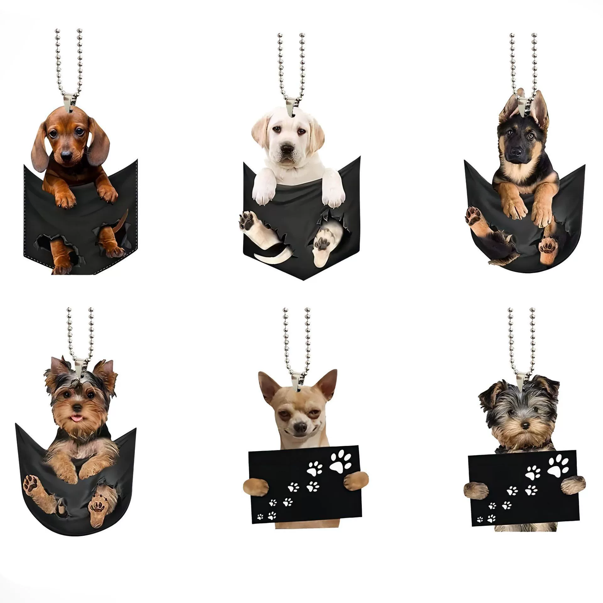 2022 трансграничный новый симулятор домашних животных собака украшения автомобиля зеркало заднего вида милая собака кулон украшение дома