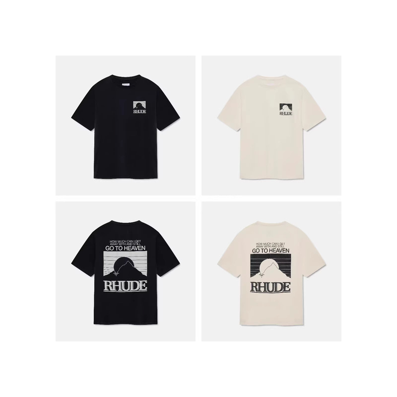 2026 Summer Trendy Brand Rhude Letter Print Pullover Unisex Pure Cotton Short-Sleeve T-Shirt High-Quality Trendy Brand 2026 Summer Trendy Brand Rhude Letter Print Pullover Unisex Pure Cotton Short-Sleeve T-Shirt High-Quality Trendy Brand