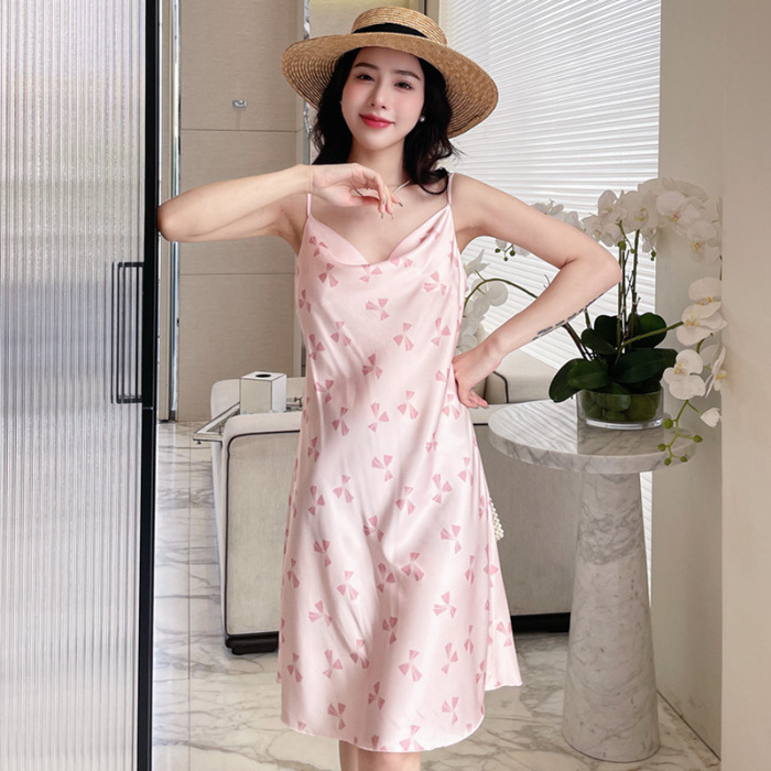 2024 pijamas verano romántico flor swing collar Sling delgada pura flor Correa camisón chica desgaste del hogar