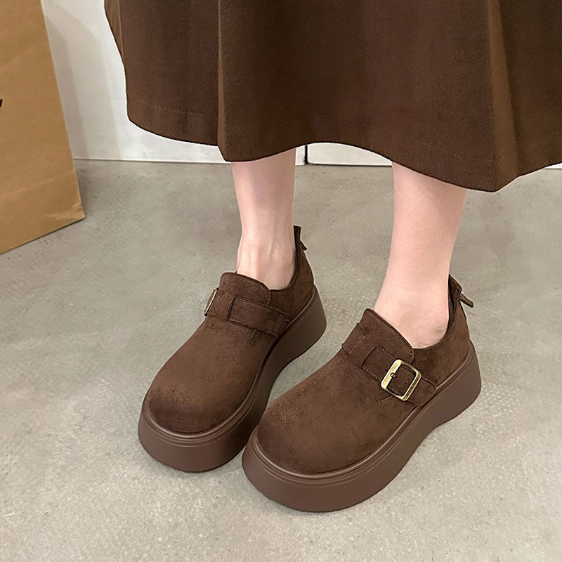 厚底增高勃肯鞋女2025春季新款懒人一脚蹬复古博肯单鞋休闲乐福鞋|undefined