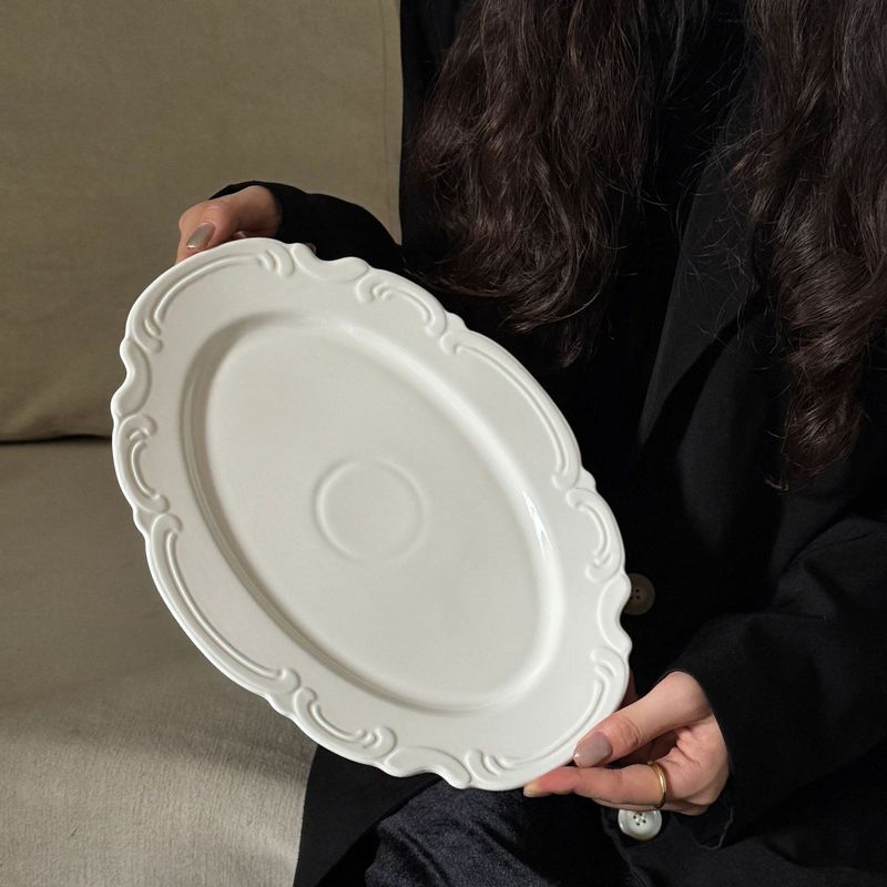 フランス中世スタイルの古典的な重工業レリーフセラミック洋食プレートデザートプレートシリーズ卸売|undefined