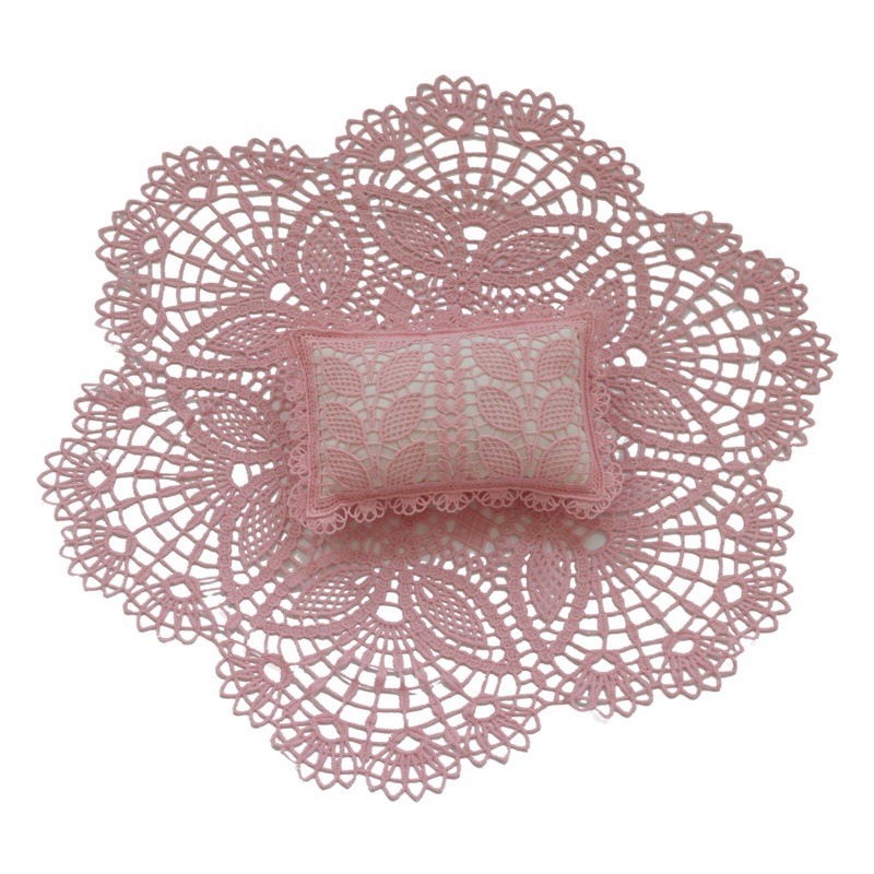 Los nuevos apoyos de fotografía transfronterizos para niños recién nacidos bebé hecho a mano encaje hueco manta redonda + traje de almohada