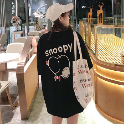 New Arrival Cute Trendy Snoopy Puppy Printed Loose Short-Sleeved T-Shirt for Female Students Summer Loose All-Match Top Ins