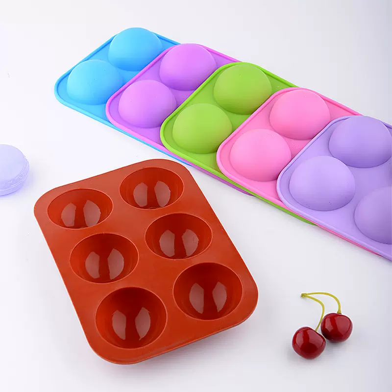 6连小半圆硅胶蛋糕模慕斯蛋糕模烘焙工具半球形硅胶冰模