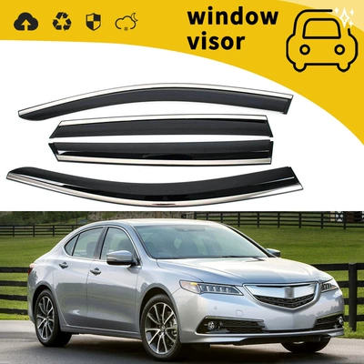 RLX ILX TLX car door | Rain shield - 15-18-tlxplastic-with-bright-strip-adhesive-4