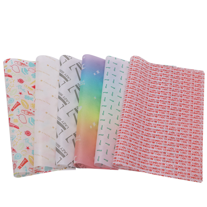 24g de papel de cera de papel de pera Impresión de logotipo patrón translúcido papel de copia papel de embalaje ropa forro Personalización de papel
