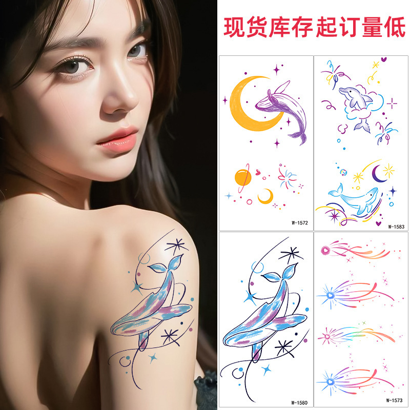 Cross-Border New Cartoon Tattoo Stickers Waterproof Children's Cute Little Fresh Butterfly Temporary Artificial Tattoo Collarbone Arm