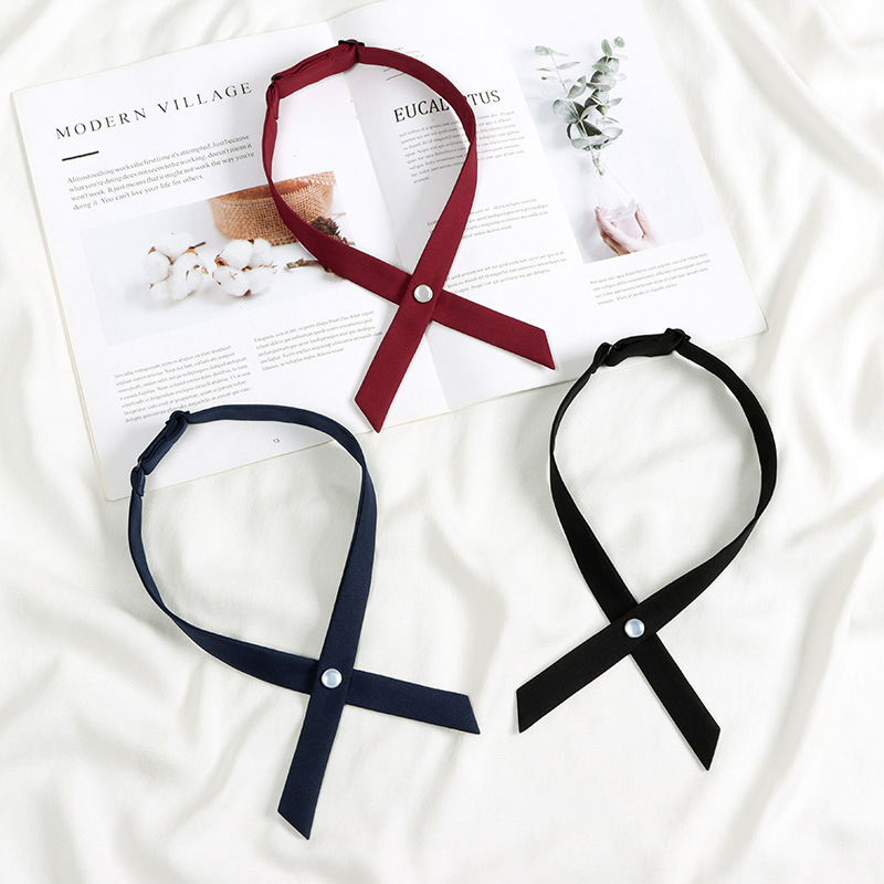 Burgundy Navy Blue Criss-Cross Bow Tie Jk Girls' Sailor Uniform School Uniform Accessories College Style Shirt with Bow Tie Inside Burgundy Navy Blue Criss-Cross Bow Tie Jk Girls' Sailor Uniform School Uniform Accessories College Style Shirt with Bow Tie Inside