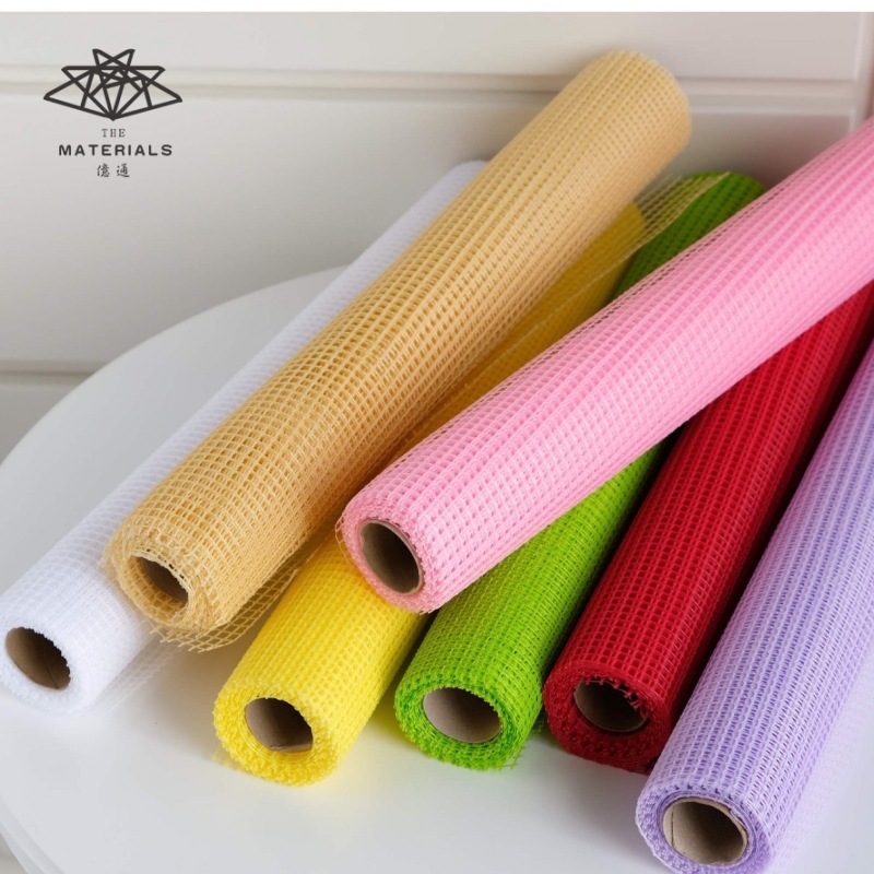 Yitong oferta especial Plaid gasa hueco Plaid malla ramo flor gasa material de embalaje hecho a mano waffle