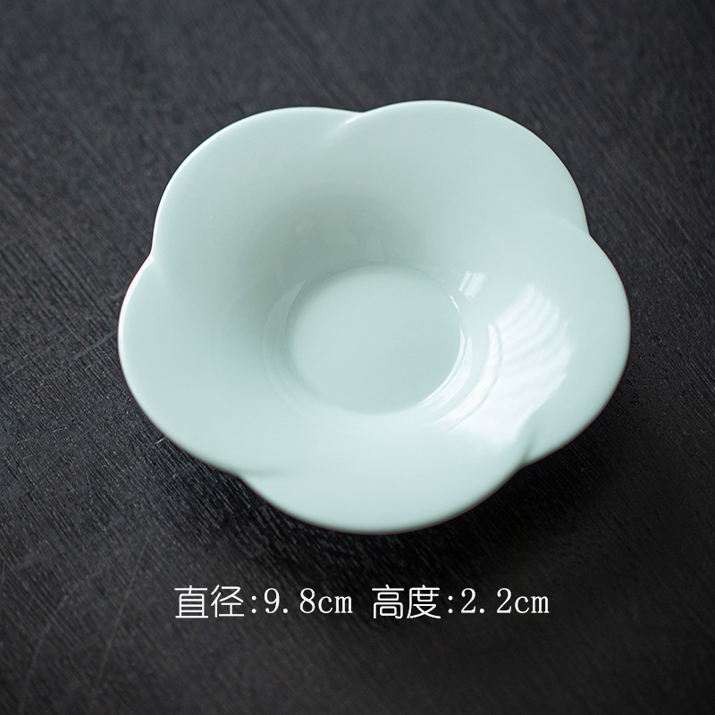 桃の花のコースターの純色の釉薬の陶磁器の杯は底を支えて小皿の断熱のパッドのシンプルな風の工夫の茶道の部品を支えます。|undefined
