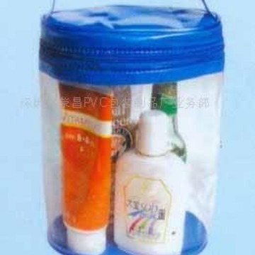 深圳PVC化妆品袋圆桶袋PVC手提袋化妆用品收纳袋发饰袋化妆工具袋