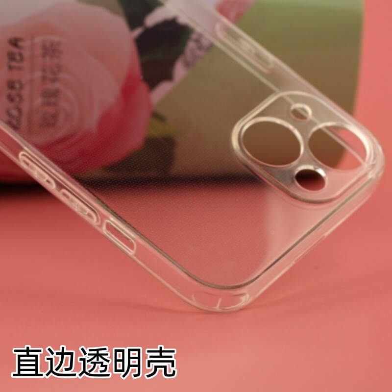 Suitable for Iphone17 16 15/14/Apple 13Pro Straight Edge Transparent Mobile Phone Case All-Inclusive Protective Shell with Fine Holes