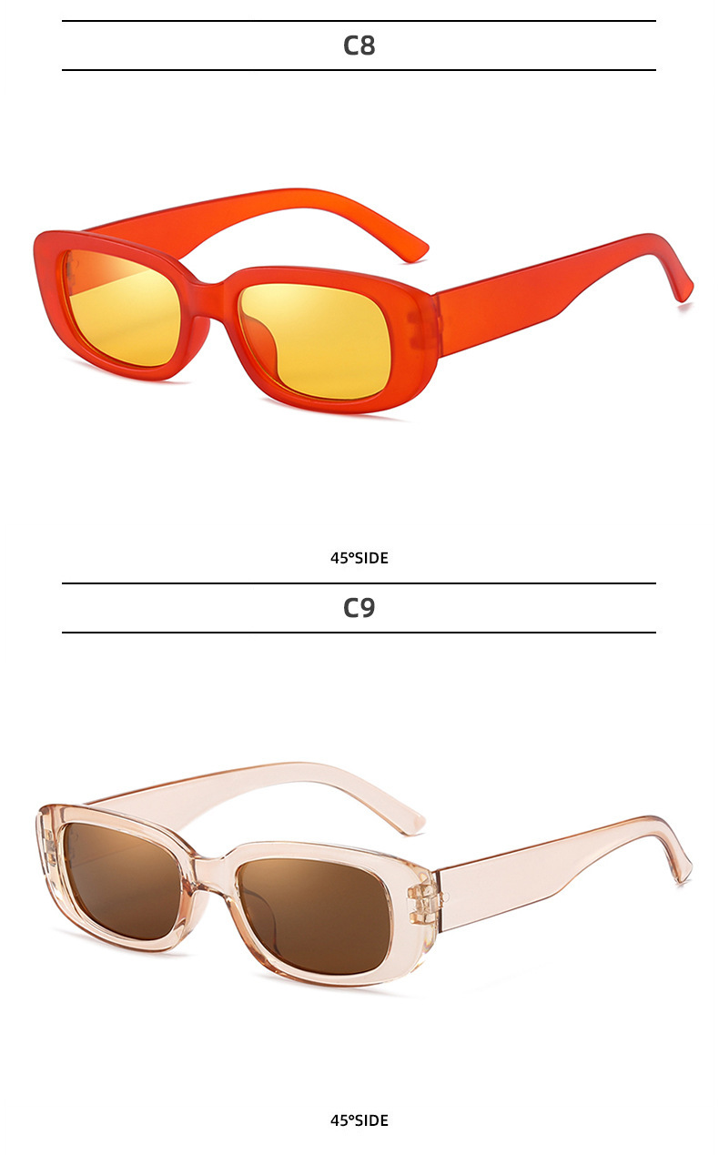50g Weight Full Frame Glasses Structure Sunglasses Classification PC, UV400 Protection Lens Material Square Glasses Style Outdoor, Travel Occasion Solid Color Pattern Unisex Gender Casual, Simple Style Style Casual Simple Style Solid Color PC UV400 Protection Square Full Frame Women's Sunglasses 11