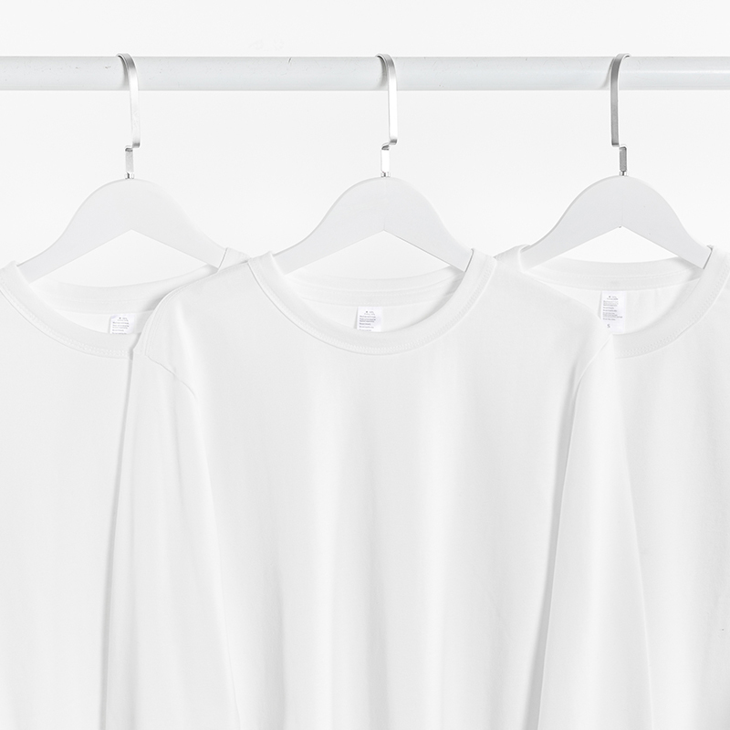 400g Heavyweight Pure Color Quality Basic Long-Sleeved T-Shirt Spring and Autum Wholesale White Bottoming Shirt Sweatshirt for Men and Women