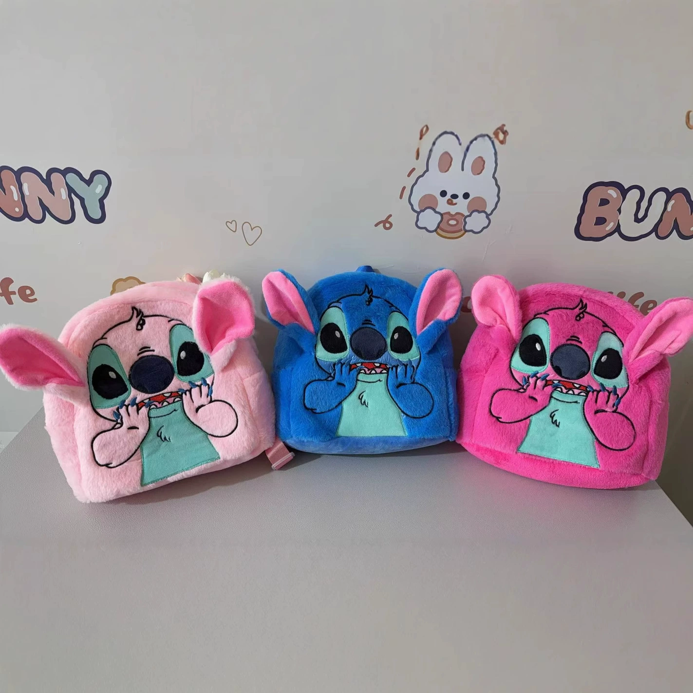 Прямые поставки с фабрики: новый рюкзак Stitch, мультяшный милый плюшевый рюкзак, детский маленький школьный рюкзак, кукла, рюкзак для кукол.