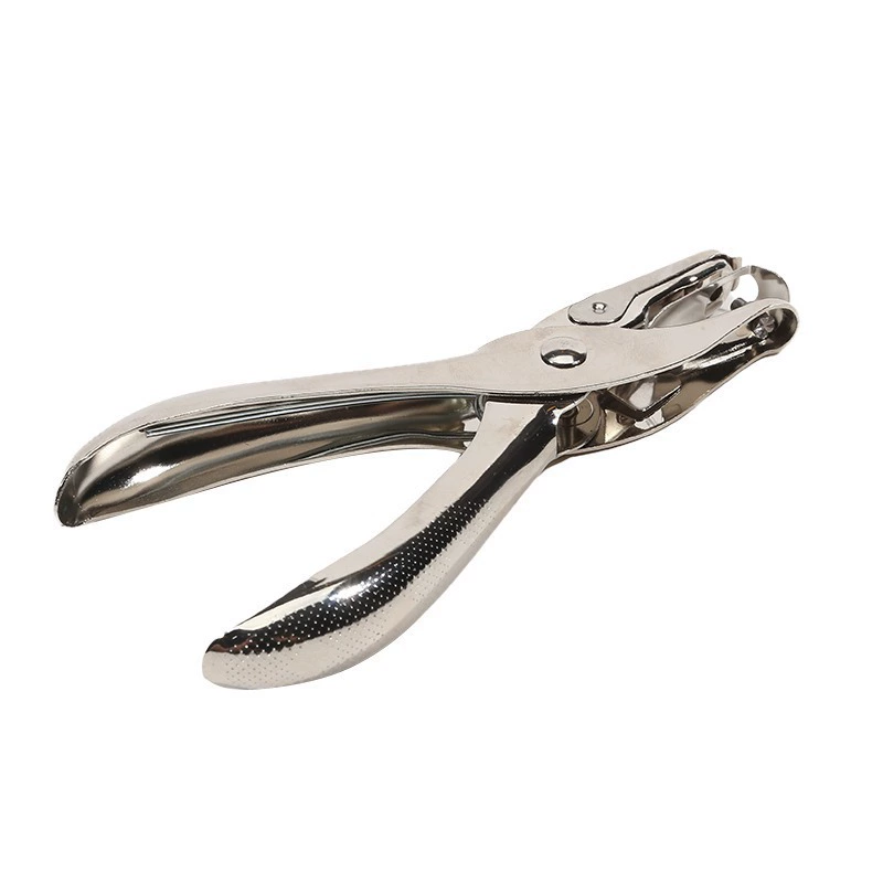 Cross-border hot-selling small aperture handheld metal stationery round punch perforator paper punching tool office supplies