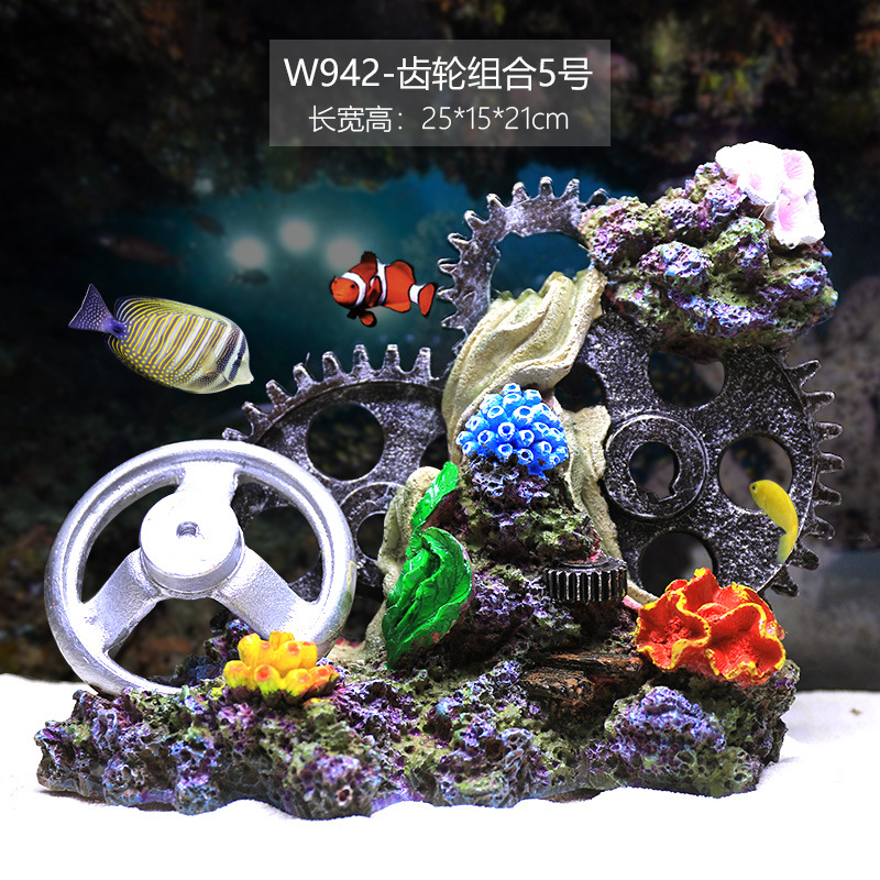 Tanque de peces de coral artificial paisaje arrecife rocalla escape casa falso árbol de coral tanque de peces decoración del paisaje tanque de agua de mar paisaje