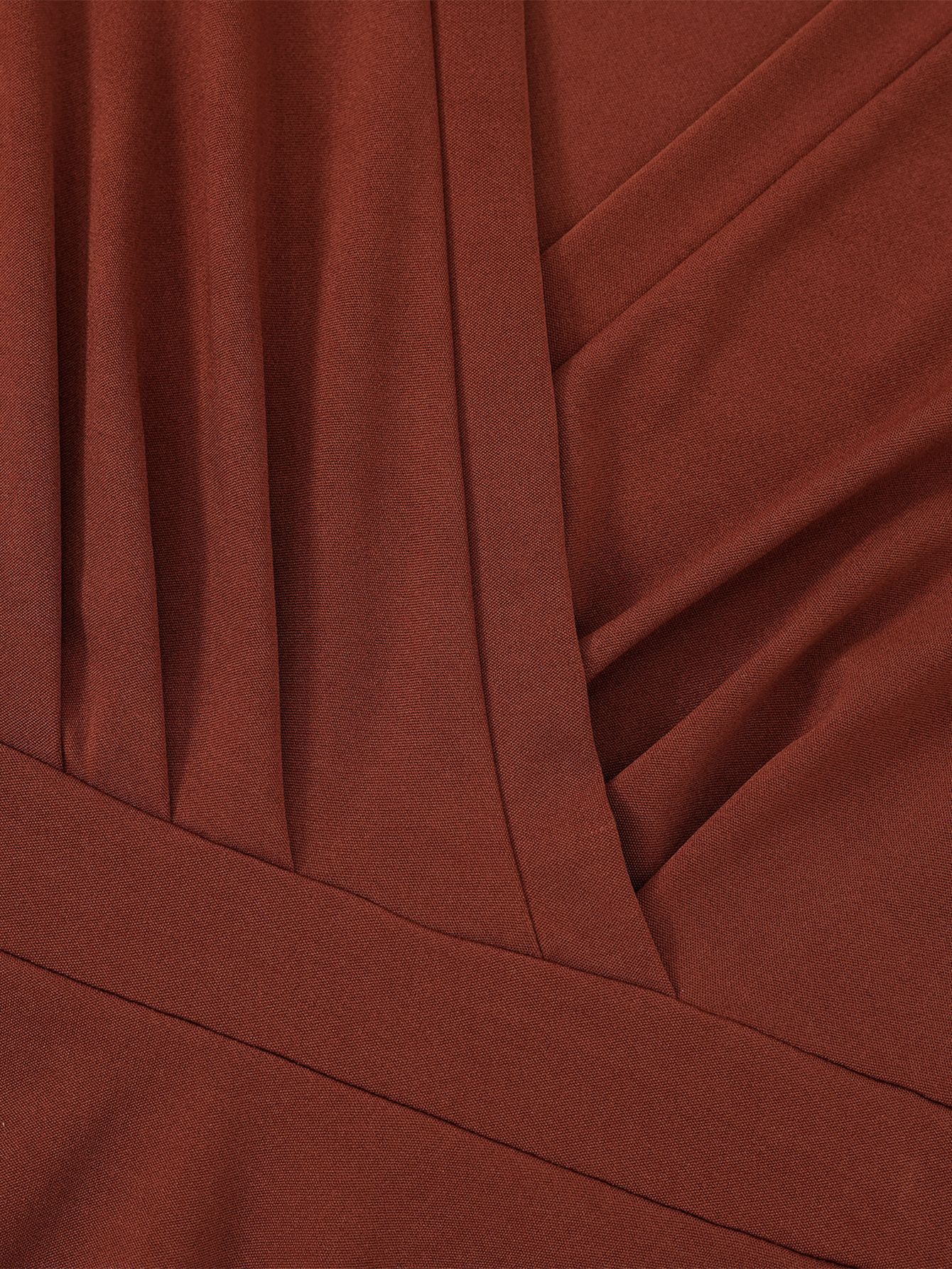 Fashion Solid Color V Neck Long Sleeve Jacquard Polyester Dresses Knee-Length A-Line Skirt