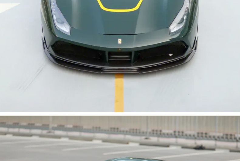 Suitable for Ferrari 488Gtb Modified V-Style Front Lip Carbon Fiber Front Shovel Head Shovel Chin Rear Lip Side Skirt Small Surround